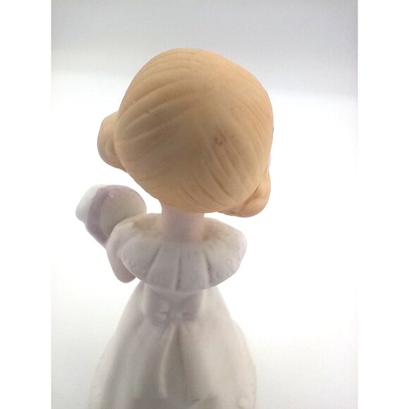 Growing Up Birthday Girls 5 Enesco 3.75" Celebration Blond Hair Blue Dress 1981 - Picture 12 of 16